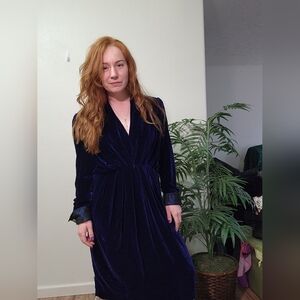 Vintage Richard Assatly Velvet Cocktail Event Dress